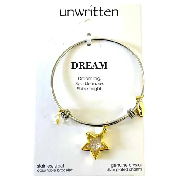 Unwritten Dream Big Sparkle more Shine bright New Crystal  Star bangle, NWT - Picture 2 of 5